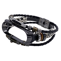 Retro Strap Replacement for Mi Band 6/6 NFC Wrist Strap Compatible with Xiaomi Mi Band 5 Leather Strap Replacement