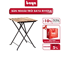Bàn Ngoài Trời Sân Vườn BAYA RIVIERA Thiết Kế Đơn Giản Với Khung Kim Loại Bền Bỉ Có Thể Gấp Gọn Dễ Di Chuyển, Mặt Bàn Bằng Gỗ Keo Độ Bền Cao 1098716