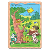 Tranh xếp hình Jigsaw Puzzle 12 mảnh Tia Sáng - RỪNG VÀ ĐỘNG VẬT QUA 4 MÙA (4 TRONG 1) - MSP: A5-038
