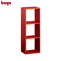 Tủ Kệ Sách Đứng Ba Ô Vuông Trang Trí BAYA Sund Nhiều Màu Sắc Thiết Kế Khung Vuông Bằng Chất Liệu Gỗ MFC Chống Thấm, Bền Chắc Kích Thước 33.6x30x108.1cm