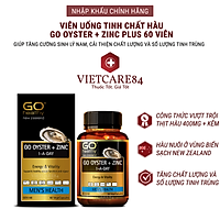 Viên uống tinh chất Hàu nhập khẩu chính hãng New Zealand GO OYSTER + ZinC (60 viên) giúp tăng cường sinh lý nam, cải thiện chất lượng tinh trùng
