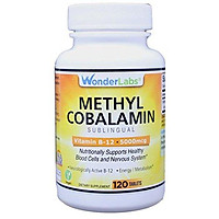 Maximum Strength Methylcobalamin Vitamin B-12, Sublingual Vitamin B-12 5,000mcg 3rd Party Tested for Purity and Potency- 120 Tablets