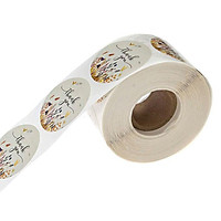 Thanks For Floral Handmade Crafts Roll Flower Thank You Sticker Label
