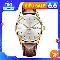 Đồng hồ nam OLEVS dây da kim dạ quang OL6898 - Chống nước chống xước cao cấp