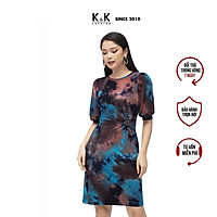 Váy Đầm Thun Công Sở Họa Tiết Tie Dye K&K Fashion KK107-34 Chất Liệu Thun Cotton Co Giãn