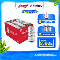 Thùng 12 Lon Bia Budweiser (500ml / Lon)
