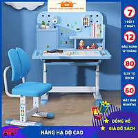 Bộ bàn ghế học sinh thông minh tiểu học có giá sách chống gù chống cận cho bé
