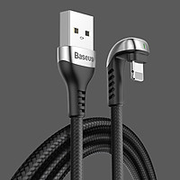 Dây cáp sạc Lightning dài 100cm Baseus U-shaped Lamp cho iPhone/ iPad hỗ trợ cho game thủ (2.4A, LED Light, Fast Charging Cable) - Hàng chính hãng