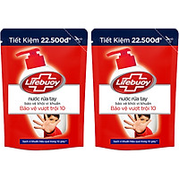 Combo 2 Nước rửa tay Lifebuoy bạc bảo vệ túi 450g