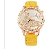 Female Watch Wrist Watch Quartz Watch Rhinestone Butterfly Dial Unique Colorful