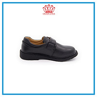 Giày Da Đen Đi Học Bé Trai Crown Space UK School Shoes CRUK165 Cao Cấp Nhẹ Êm Thoáng Mát Size 28-36/4-14 Tuổi