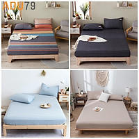 Bộ Set Chăn Ga Giường Nệm Và Vỏ Gối Cotton TICI ADU79 Bedding Đủ Kích Thước Trải Nệm 1m4, 1m6, 1m8 Chưa Gồm Chăn