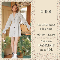 Đầm xanh nút gỗ Gipopo dress Gem clothing SP060406