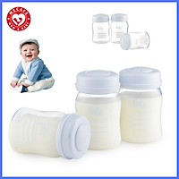 Bộ 3 bình trữ sữa mẹ cổ rộng Fatzbaby 150ml + tặng 5 zipper 10x15cm
