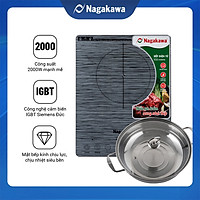 Bếp Từ cảm ứng Nagakawa NAG0708 (2000W) - Kèm Nồi Lẩu - Hàng Chính Hãng