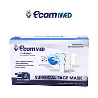 Khẩu Trang Y Tế 4 Lớp EcomMed Đóng gói Từng Chiếc Kháng Khuẩn 99% (Hộp 30 cái)