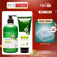 Bộ đôi gội xả Fresh Organic Trị gàu chiết xuất Tràm trà hữu cơ 500g + 180g