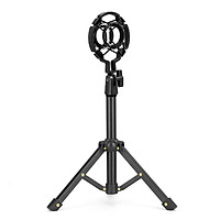 muslady Tabletop Microphone Tripod Stand Desktop Mic Stand Metal Mic Tripod with Mic Holder for Streaming Recording