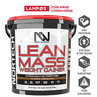 NorTech Lean Mass Gainer, Sữa Tăng Cân, Tăng Cơ Nạc Hiệu Quả, Bổ Sung 69G Protein, 27G EAA, 15G BCAA, 3G Creatine, 3G L-Glutamine, Thùng 7KG, 27 Lần Dùng