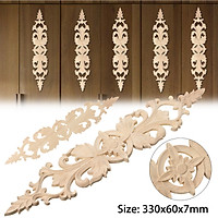 Wood Carved Applique Frame Flower Onlay Furniture Vintage Decor Unpainted