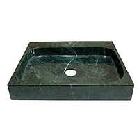 Lavabo Đá Tự Nhiên Leo Mysterial Jade - Xanh Ngọc - Hình chữ nhật khoét lỗ xifon giữa