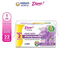 Băng Vệ Sinh Diana Sensi Hàng Ngày Kháng Khuẩn 20 Miếng/Gói - Cộng 2 Miếng/Gói