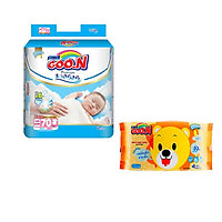 Tã dán Goo.n Premium NB70/S64/M60/L50/XL46 tặng 1 gói khăn ướt Goo.n 66 miếng