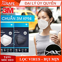 Khẩu trang y tế 3M 9013 chuẩn KF94 chống dịch, ngăn ngừa bụi mịn PM2.5 - 2 màu trắng đen tương đương khẩu trang N95