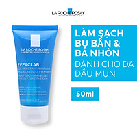 Gel rửa mặt tạo bọt làm sạch & giảm nhờn cho da dầu nhạy cảm La Roche-Posay Effaclar Purifying Foaming Gel (50ml)
