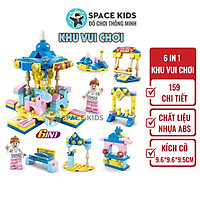 Đồ chơi trẻ em Xếp hình lắp ghép chi tiết 6 trong 1 Khu vui chơi, ghép hình l-e-g-o giá rẻ cho bé