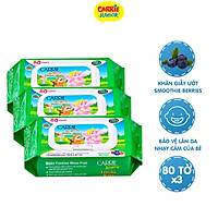 Combo 3 Gói Khăn Giấy Ướt Carrie Junior Funtime Smoothie Berries 80 tờ/gói