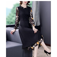 đầm hoa trung niên cao cấp dành cho quý cô (thời trang trung niên Lolita xinh) LT678-0421