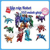 Đồ chơi lego lắp ráp xếp hình Qman 1414 - Siêu Robot khủng long (456 mảnh ghép) dành cho bé trên 6 tuổi