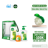 Combo bảo vệ kháng khuẩn toàn diện Dettol (Sữa tắm 250g + Nước rửa tay 250g + Dung dịch diệt khuẩn 50ml)