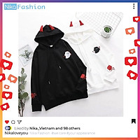 Nikafashion Áo Hoodie Nón Unisex Nam Nữ Chất Vải Nỉ Freesize 1 kích cỡ Form Dáng Rộng Dưới 65kg Mặc Đẹp Q.Nhỏ