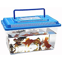 Portable Pet Breeding Box Transparent Tortoise Cylinder Goldfish Bowl Random Color