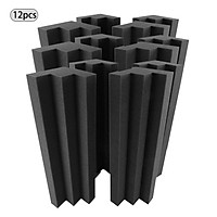 Tấm bọt cách âm Muslady 12 miếng có kích thước 30 * 7,5 * 7,5cm Mật độ cách âm cao chống cháy chống cháy cho gia đình\