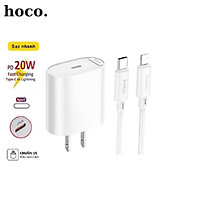 Bộ Sạc Nhanh PD 20W Cho iPhone, iPad Hoco C76Plus/CS13/C109 - Hỗ trợ sạc nhanh 0-50% Pin trong 30p - Hàng Chính Hãng