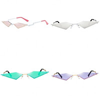 4 Pack Unisex Punk Slim Cat Eye Sunglasses Rimless Sun Glasses UV400 Eyewear
