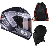 Mũ Bảo Hiểm Đẹp Fullface AGU Tem Racing + Khăn Ninja + Tặng kèm túi đựng nón chống trầy