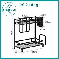 Kệ gia vị đa năng thông minh, kệ bếp Sơn Tĩnh Điện Đen, Cao Cấp (2 Tầng, 3 Tầng)