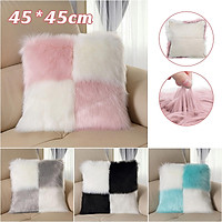 45x45cm Fluffy Soft Fur Throw Pillow Case Plush Sofa Cushion Cover Home Decor