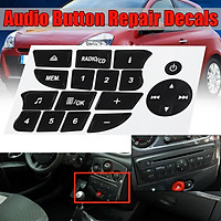 Repair Buttons Sticker Decal Set For Renault Clio / Megane 09-11 CD Radio Audio