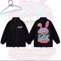 ÁO KHOÁC KAKI MỀM NÚT BẤM FORM RỘNG IN EATER UNISEX NAM NỮ LOCAL BRAND,HÀNG VNXK 2 LỚP CHÓNG NẮNG MỀM MÁT.