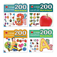200 Miếng Bóc Dán Thông Minh - Bé Học Tiếng Anh + Bé Học Toán + Bé làm Quen Với Toán + Nhận Biết Rau Củ Quả