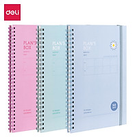 Sổ Tay Ghi Chép Gáy Lò Xo 60 Trang Deli - Khổ A5/B5 - Xanh Dương/Hồng/Xanh Lá - 24200/24201