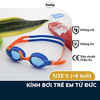 Kính bơi trẻ em 100% nhập khẩu từ Đức, thương hiệu Fashy dòng Spark I, đạt tiêu chuẩn Châu Âu, chống mờ, chống tia UV, size S thiết kế thời trang dành cho bé trai, bé gái dưới 6 tuổi