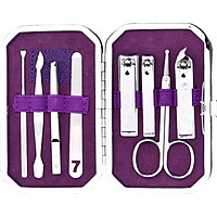777 (THREE SEVEN) nail clippers set nail clippers repair capacity manicure beauty care combination household portable 8 sets of NTS-6018 smock purple (import)