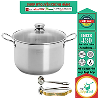 Nồi luộc gà 3 đáy inox 430 FiveStar Standard bếp từ nắp inox tặng 2 muỗng canh ( 26cm / 28cm / 30cm / 32cm / 36cm )