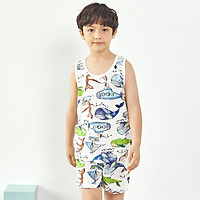 Bộ đồ ba lỗ mặc nhà cotton giấy cho bé trai U4010 - Unifriend Hàn Quốc, Cotton Organic
